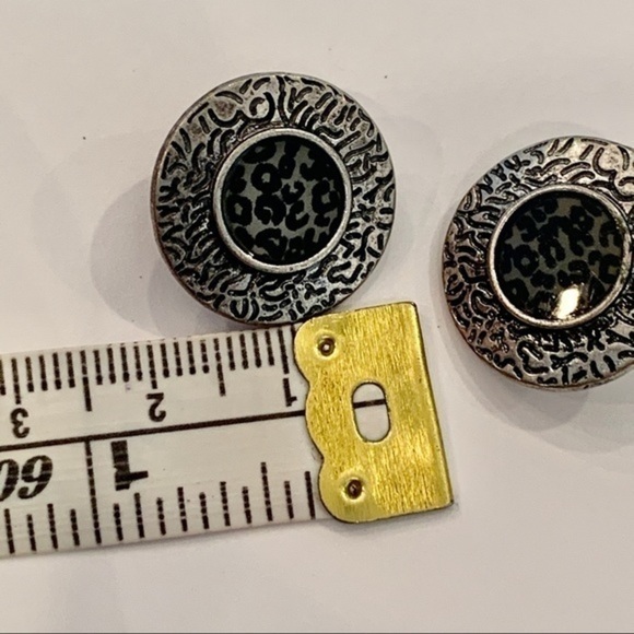 💐5/25 clip on classic round cheetah print silver - Picture 5 of 6